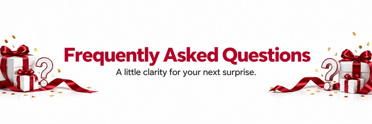 Surprise Parade frequently asked questions – A little clarity for your next surprise, with gift boxes and red ribbons